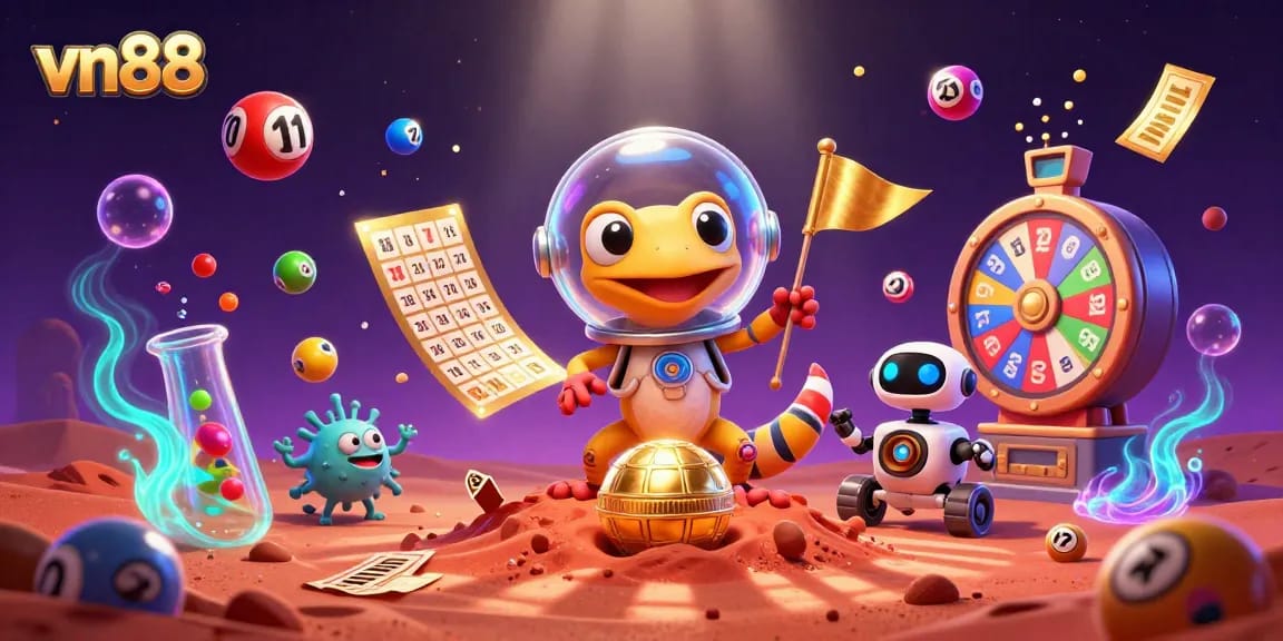 Engage in the vibrant world of vn88, where a Martian gecko discovers a golden casino amidst lottery excitement.