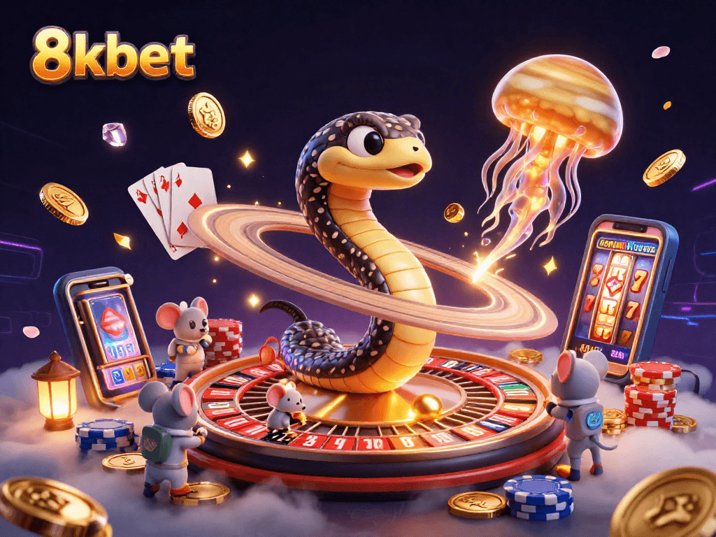 Experience thrilling gaming at 8kbet with cosmic casino elements and vibrant visuals.