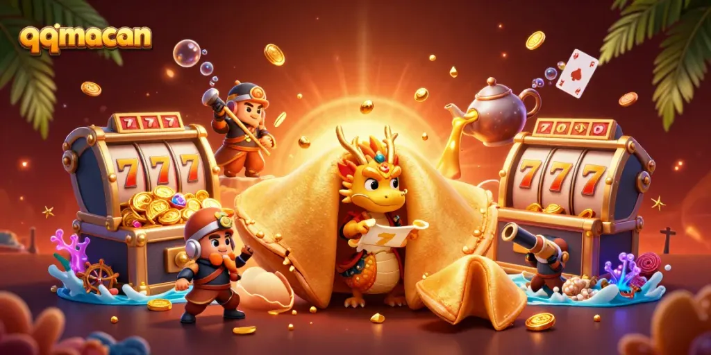 Attract winning strategies with qqmacan in an exciting casino-themed 3D illustration featuring dynamic game elements.