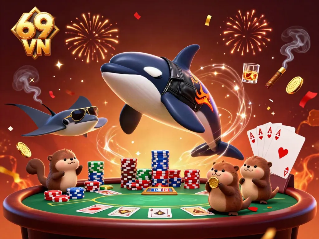 Experience vibrant gaming excitement with 69 VN's unforgettable underwater casino scene.