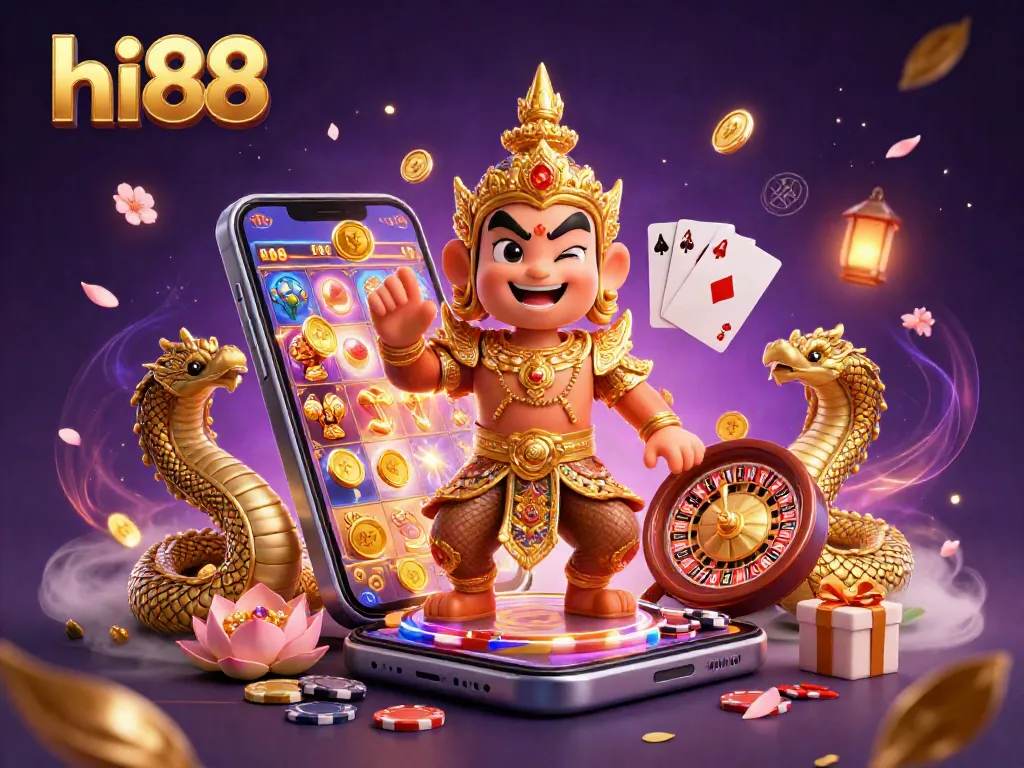 Experience thrilling gameplay at hi88 with an exciting 3D slot game scene featuring vibrant characters and dynamic elements.