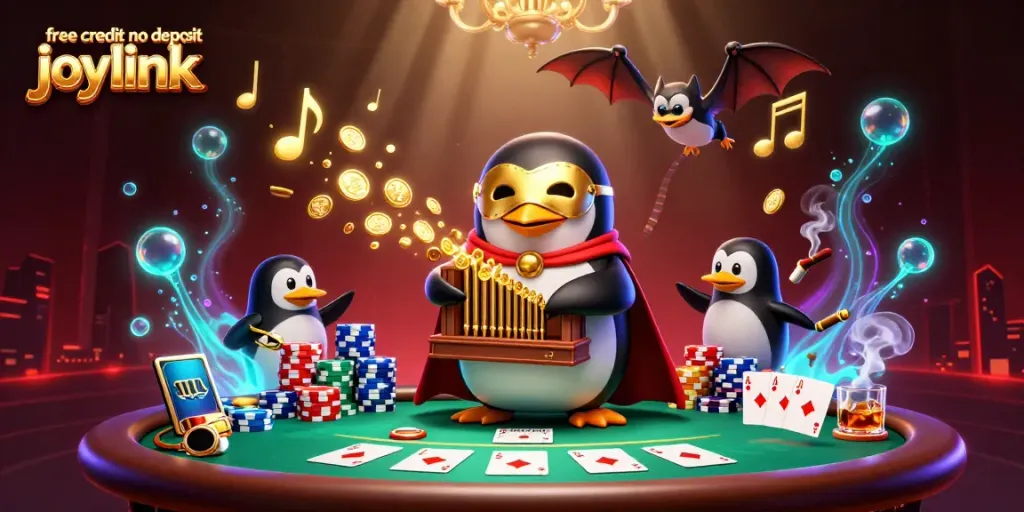 Experience thrilling rewards with free credit no deposit joylink in a bustling 3D casino scene.