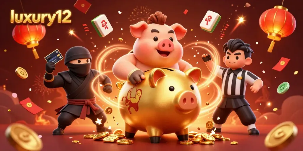 Experience luxury12 with vibrant casino-themed 3D characters amidst rich details and dynamic elements.