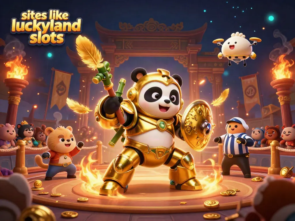 Engage with exciting gaming at sites like luckyland slots with a vibrant 3D casino scene.