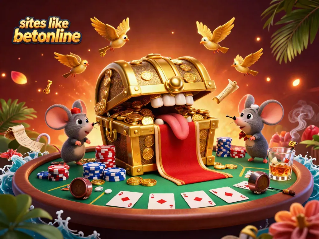 Players discover top offshore alternatives at sites like betonline in a vibrant 3D casino scene.