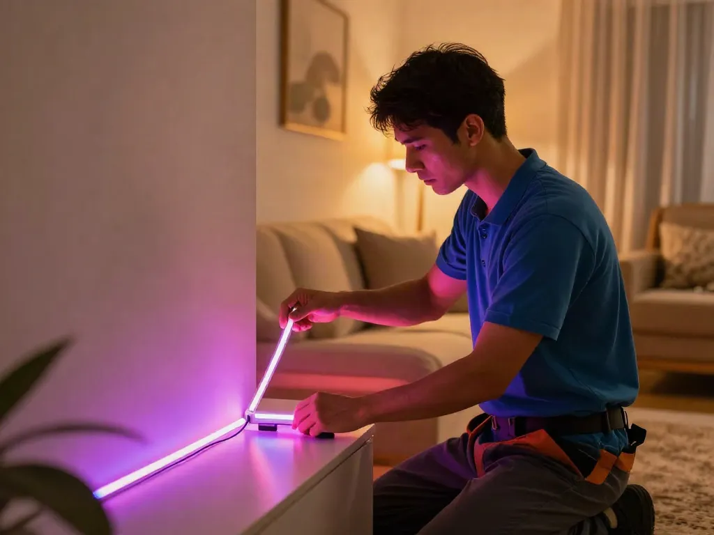 Banda LED instalată de un profesionist în locuință, servicii locale de încredere.