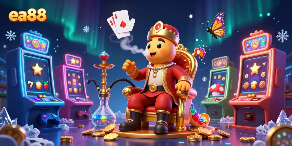 ea88 tạo ra các vòng khói hấp dẫn với hình chiếc bài trong một thế giới casino đầy màu sắc.