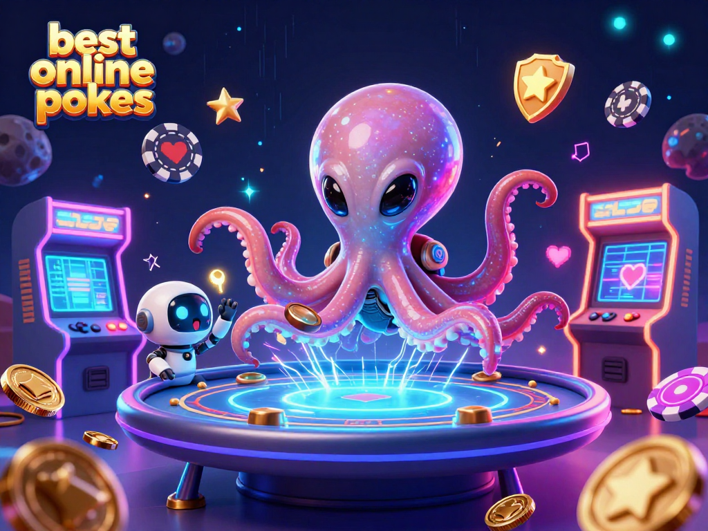 Experience the best online pokies with our vibrant alien octopus poker scene featuring dynamic gaming elements.