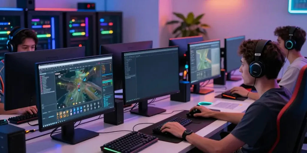 Advanced gaming technology showcasing situs singatoto server stability and team collaboration.