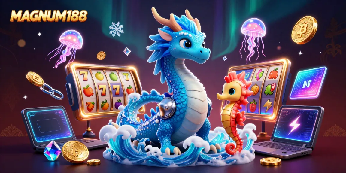 Experience the thrilling MAGNUM188 slots with unique sea-themed characters and vibrant game elements.