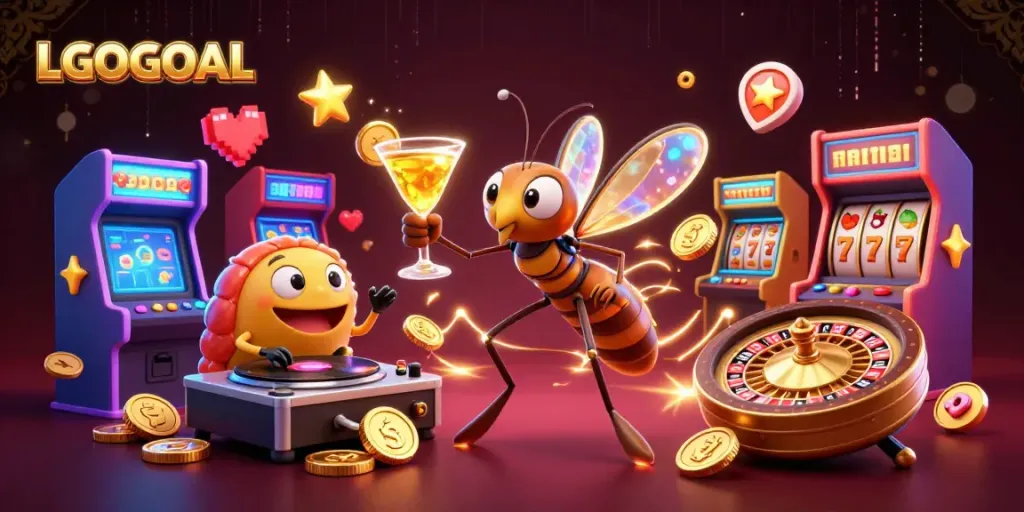 Engage with LGOGOAL's vibrant casino analysis featuring dynamic characters and gameplay elements.
