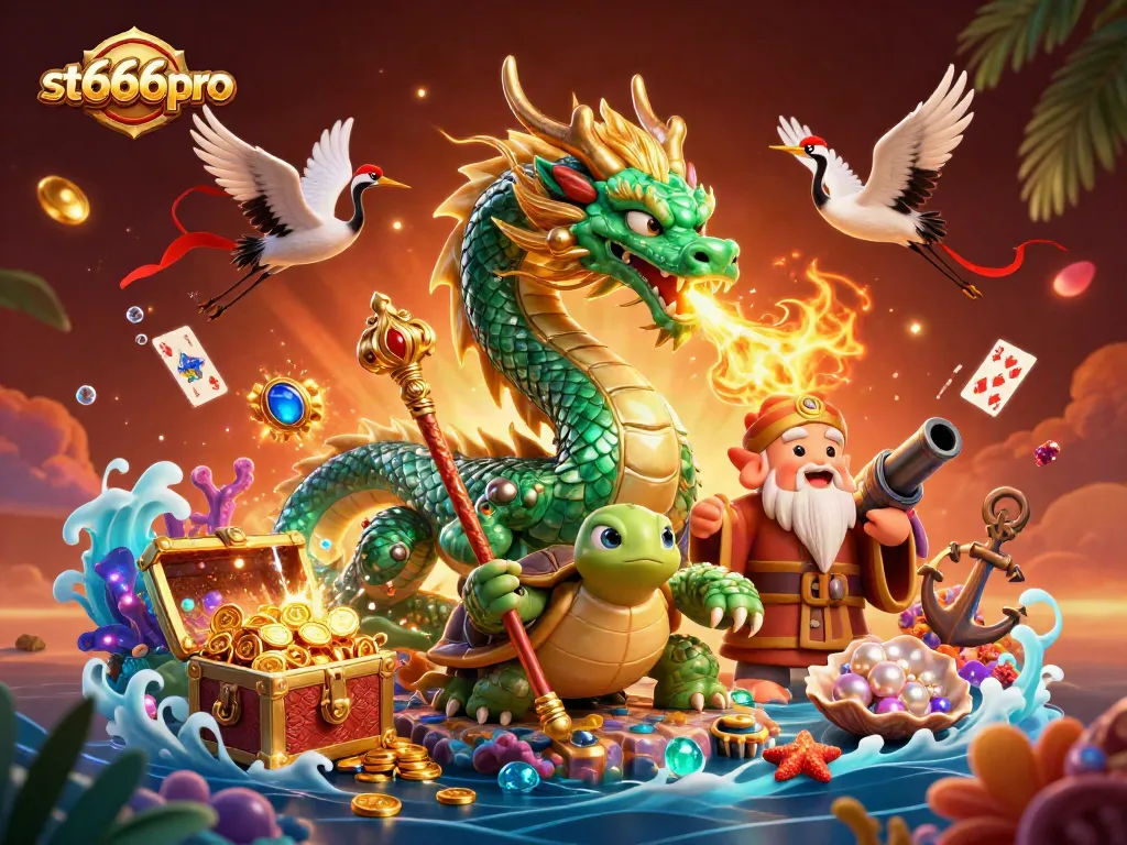 Win big at st666pro with the colorful casino adventure featuring majestic creatures and treasure!
