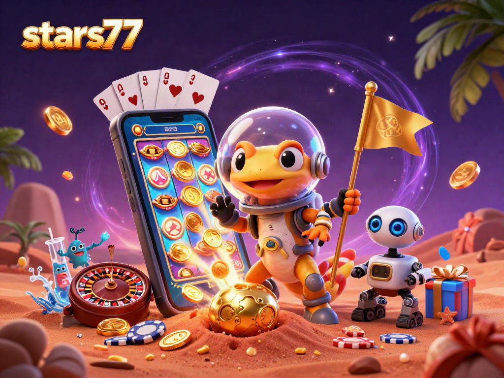 stars77 menawarkan permainan kasino menarik dengan karakter kartun 3D dan pengalaman visual yang mendebarkan.