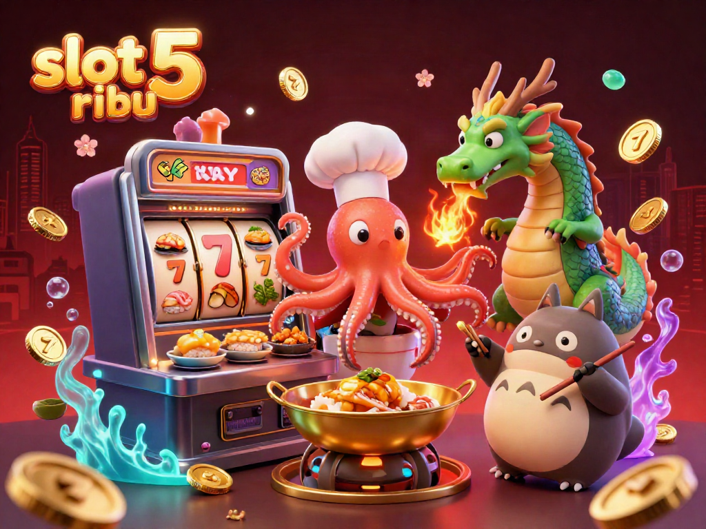 Engage in big wins with slot 5 ribu featuring a sushi chef octopus and lucky symbols.