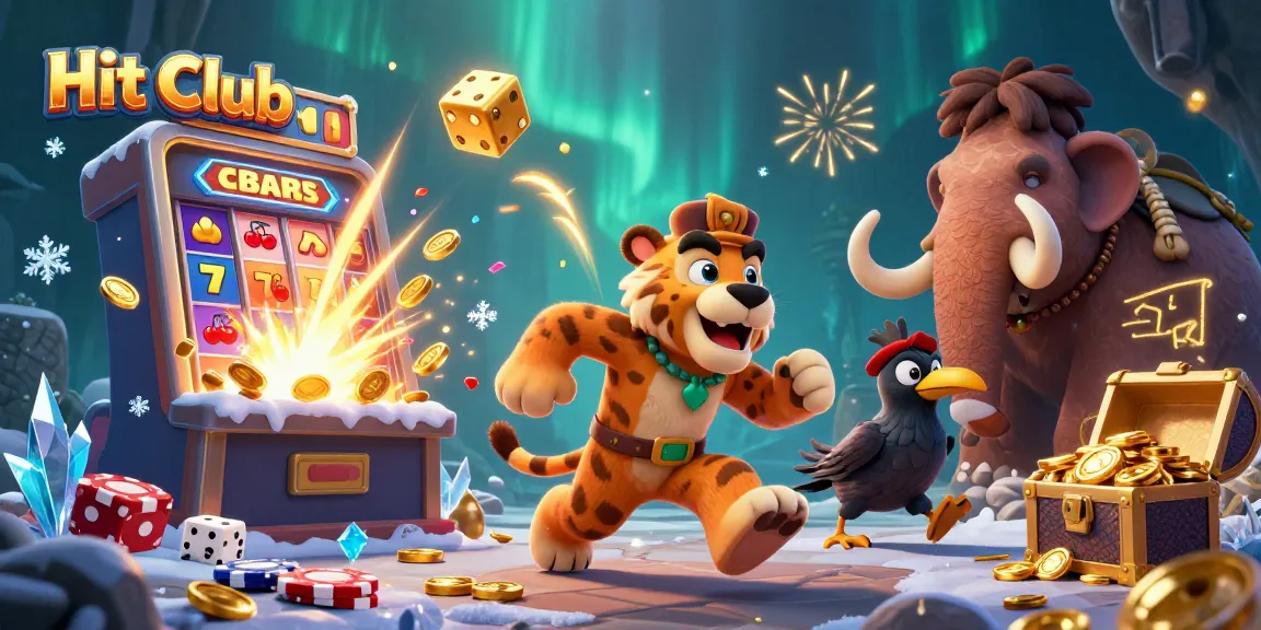 Experience the excitement of Hit Club at a vibrant casino with thrilling game elements and dynamic characters.