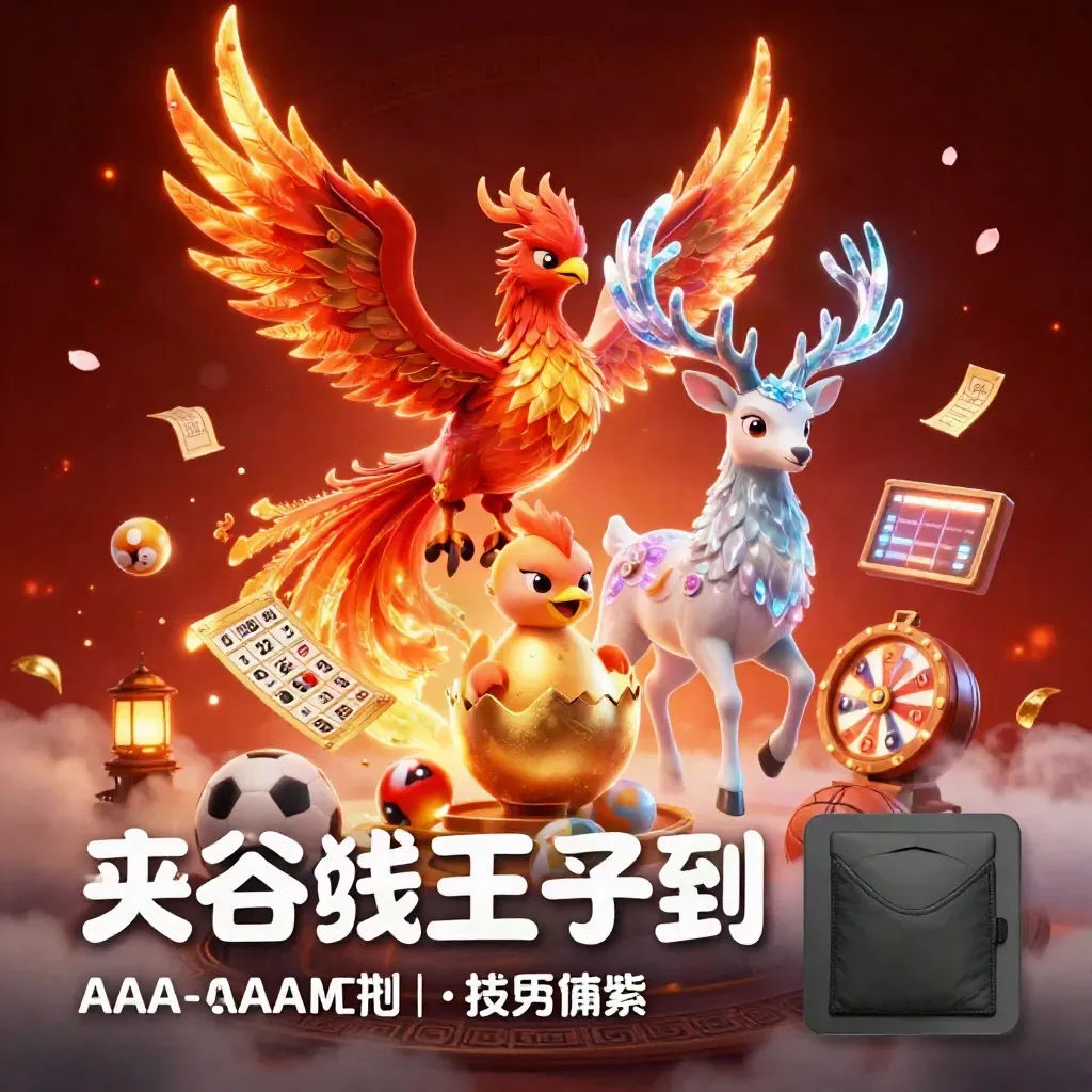 Phoenix, baby phoenix, and crystal stag amid casino charms, blue-purple glow, and embers.