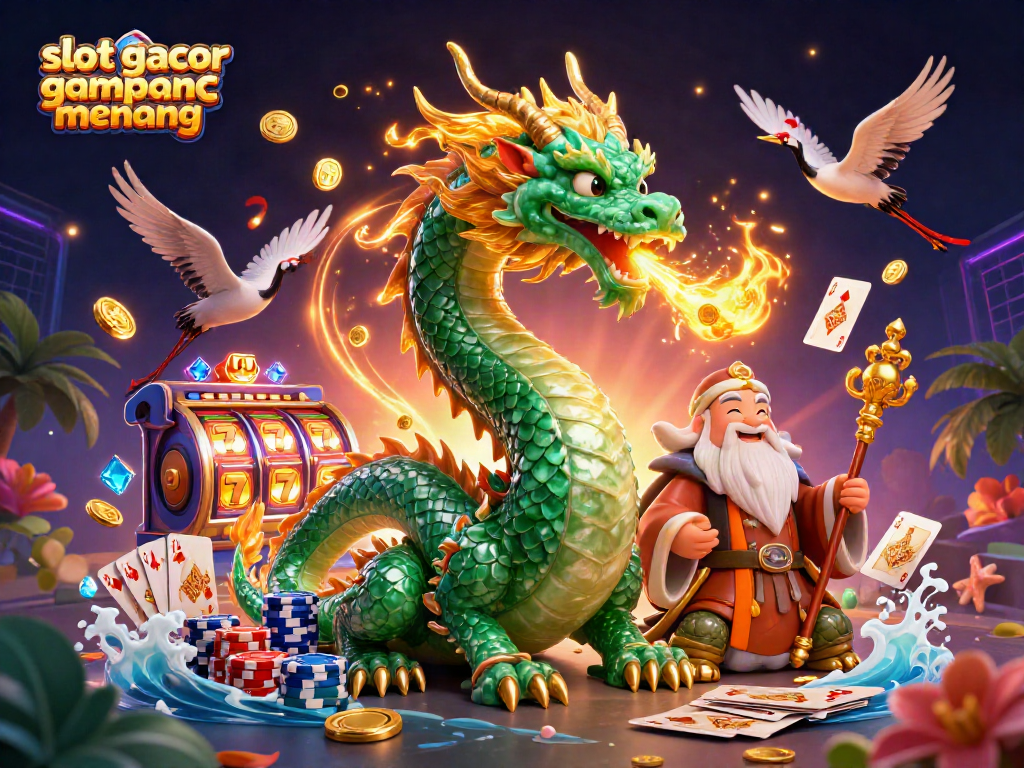 Enjoy thrilling wins at slot gacor gampang menang with vibrant graphics showcasing luck and excitement in a casino scene.