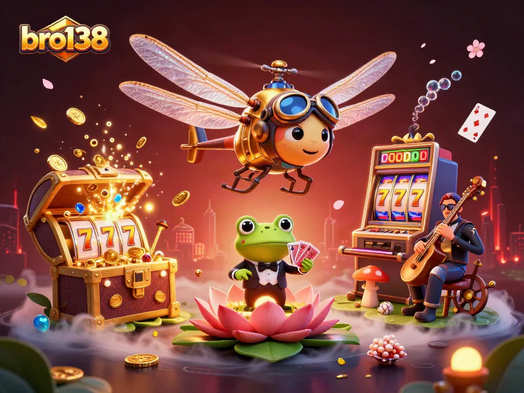 Bro138 players enjoy thrilling gaming experiences at a vibrant lily pad casino