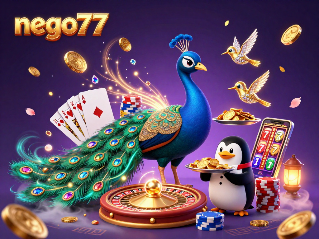 Bet on nego77 for thrilling casino games with vibrant cartoon characters and dynamic energy.