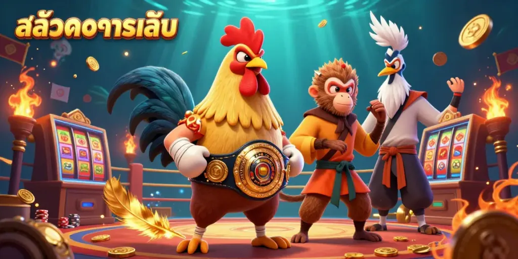 เล่นสล็อตทดลองเล่นกับไก่ชนและศิลปินมวยไทยที่มีความสนุกสนาน