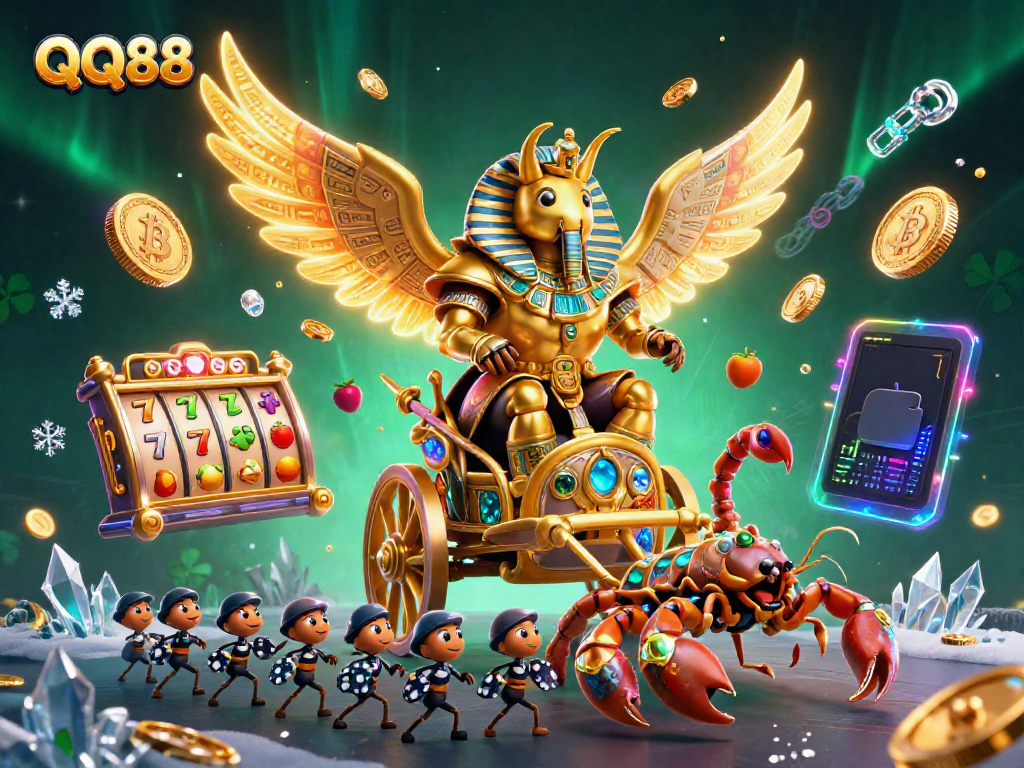 Experience the thrilling action of QQ88 in a vibrant casino atmosphere filled with rich gaming elements.
