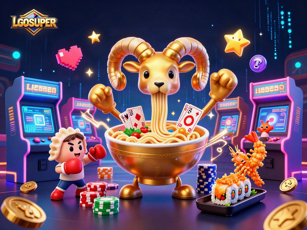 Engage with LGOSUPER's vibrant casino adventure featuring interactive characters and dynamic elements.