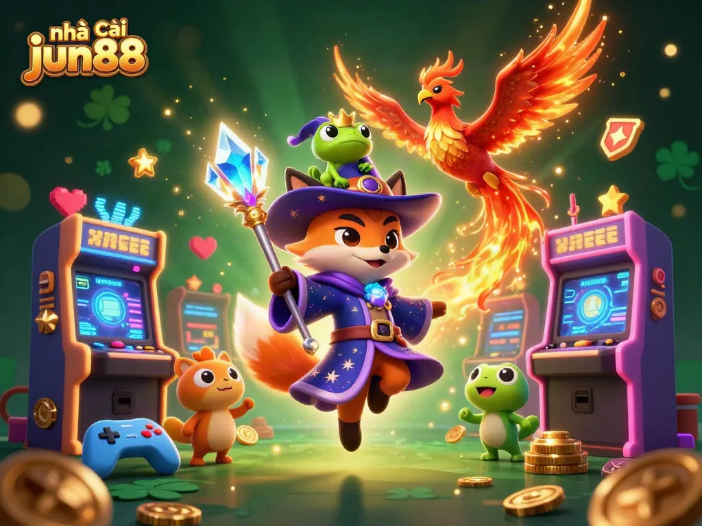 Chơi đầy thú vị tại nhà cái jun88 với các máy trò chơi sôi động và những biểu tượng may mắn.