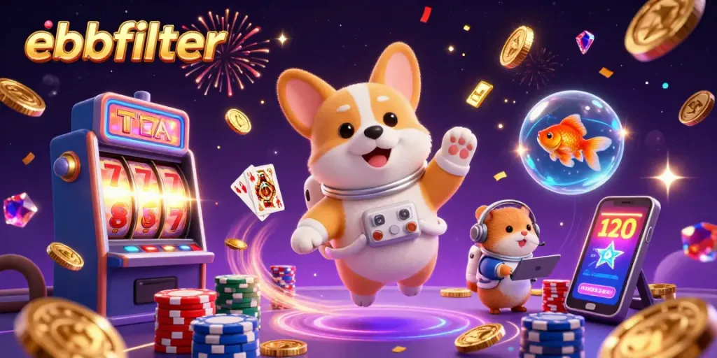 Engage with ebbfilter while enjoying a vibrant casino atmosphere with a space-themed design.