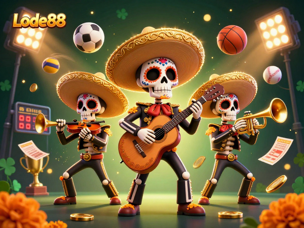 Engage in thrilling sports betting at Lode88 with a lively mariachi band and dynamic elements.