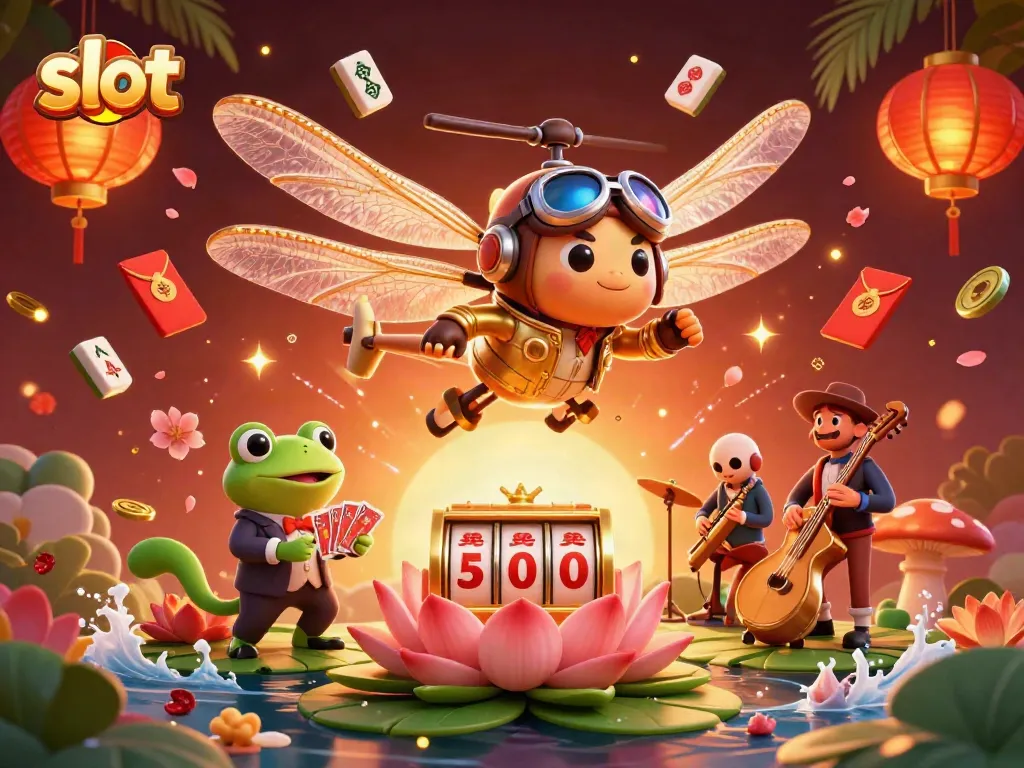 Slot berputar di kasino, dengan karakter lucu dan elemen menarik membawa kegembiraan.
