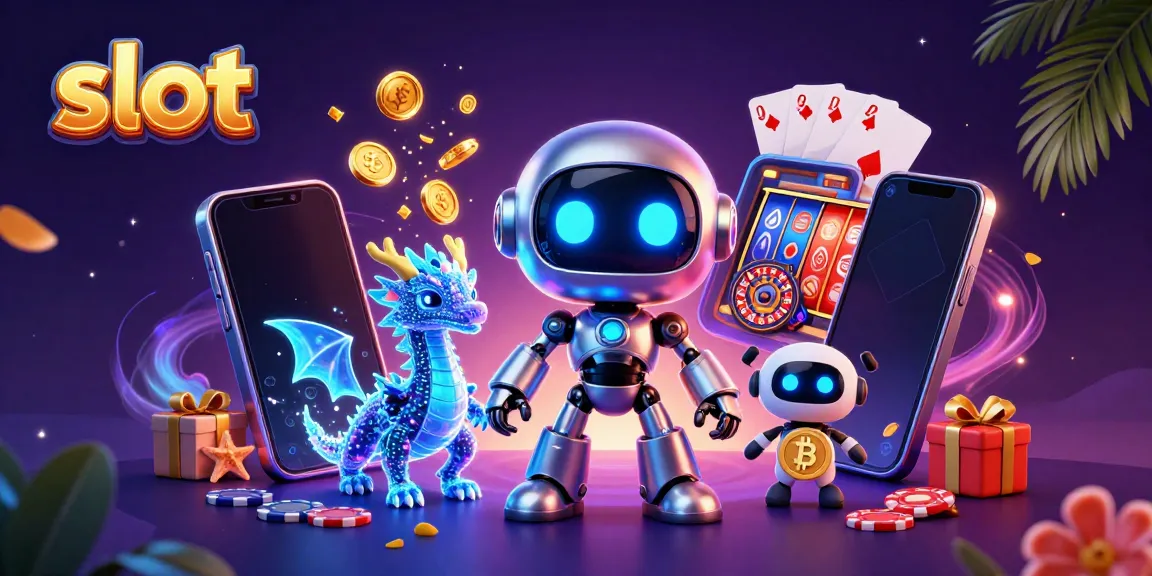 Menangkan permainan slot di BMWSLOT88 dengan gambar menarik robot dan naga holografik.