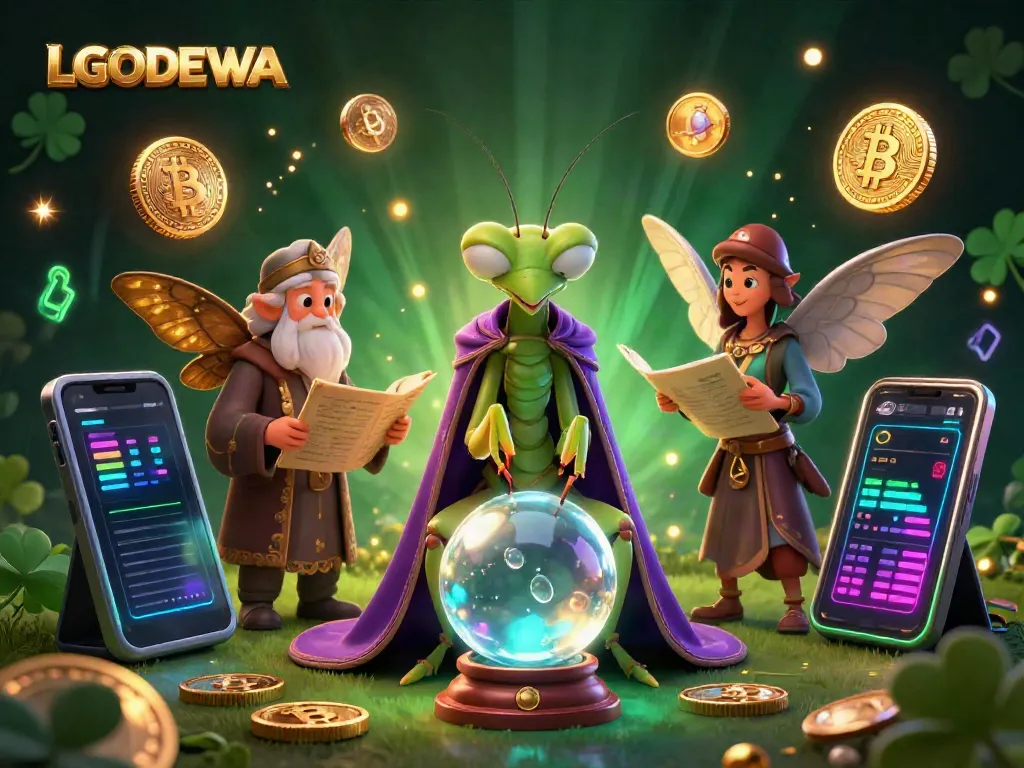 Engage with LGODEWA's vibrant gaming scene, featuring mystical fortune tellers and crypto elements.