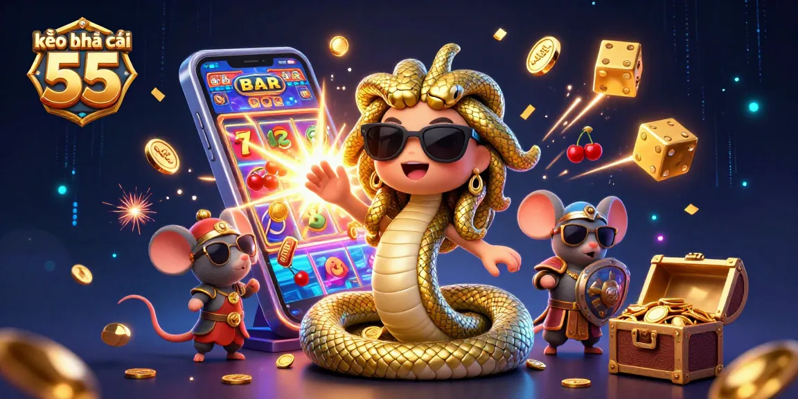 Experience the thrill of kèo nhà cái 55 with jackpot excitement and vibrant casino characters!