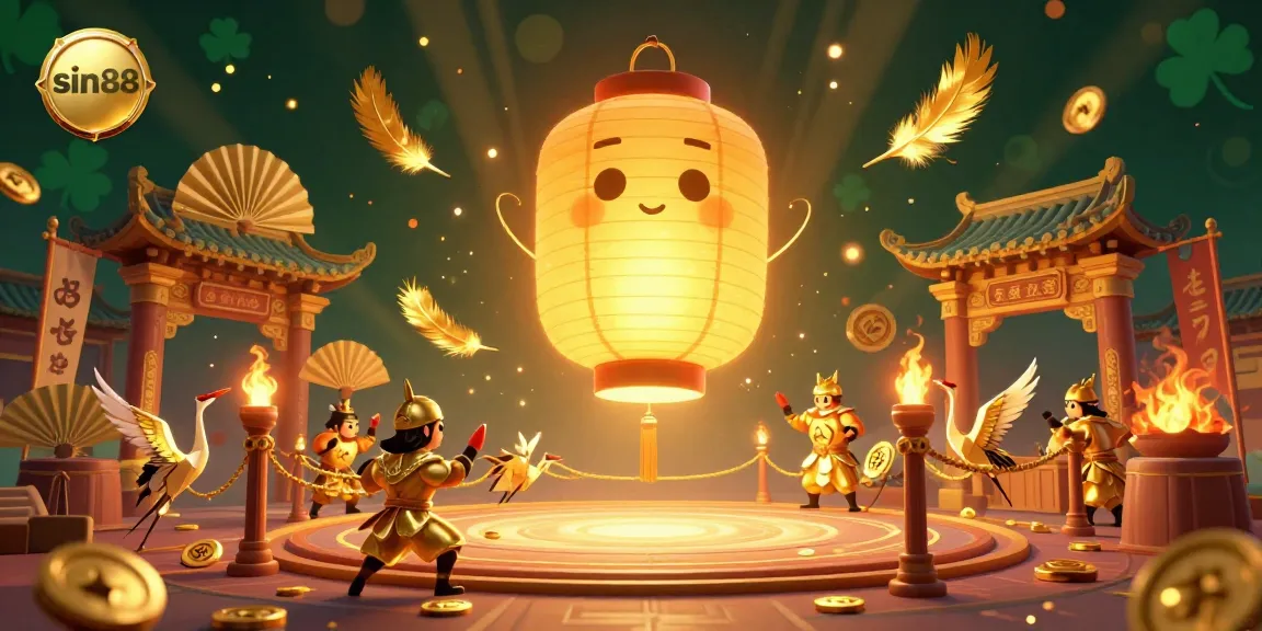 Experience the charm of sin88 amidst vibrant casino elements and glowing lantern spirits.